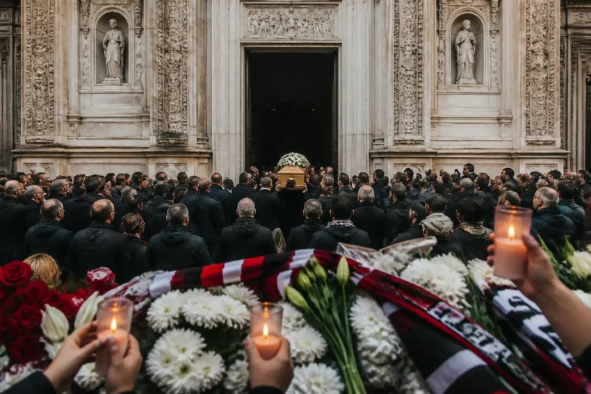 Milano dà l’ultimo saluto a Franco Baresi in una Basilica di Sant’Ambrogio piena di tifosi e campioni